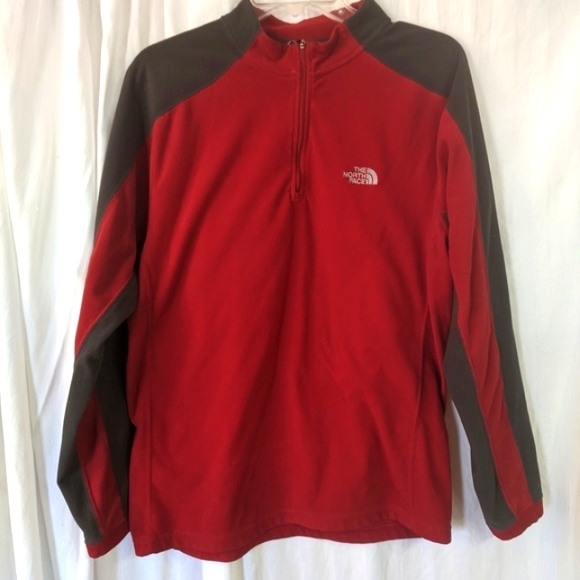 North Face Gray/ Burgundy Lightweight Pull Over Fall Jacket - Picture 1 of 8